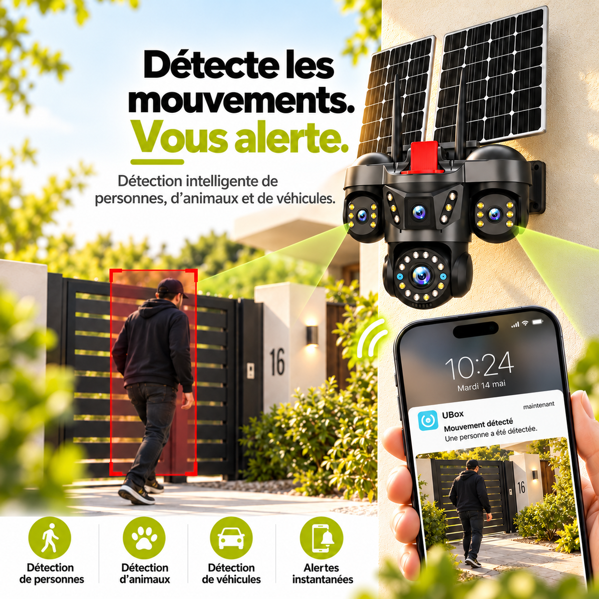 Détection intelligente et alertes instantanées sur téléphone