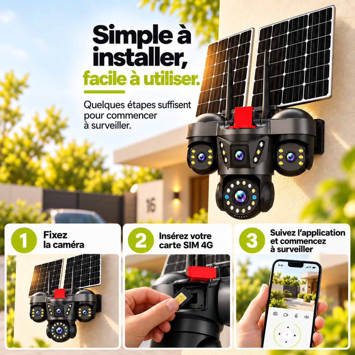 Caméra simple à installer et à utiliser