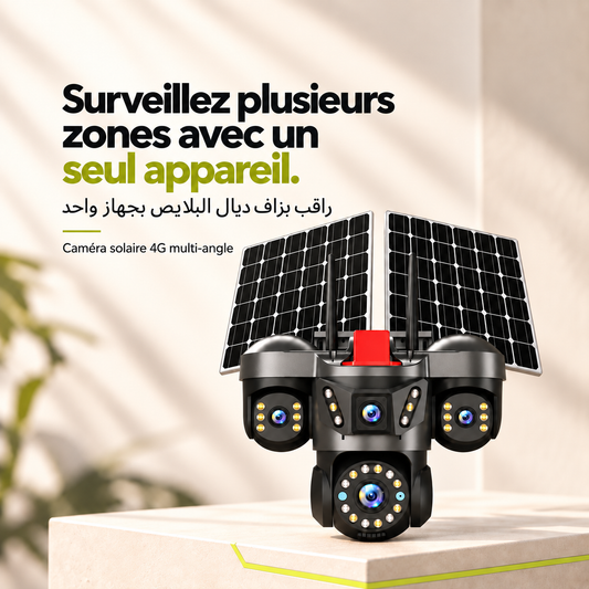 Caméra solaire 4G multi-angle ChezAtlas — surveillez plusieurs zones avec un seul appareil