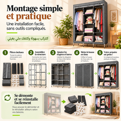 Montage et démontage illustrés de l’armoire grise