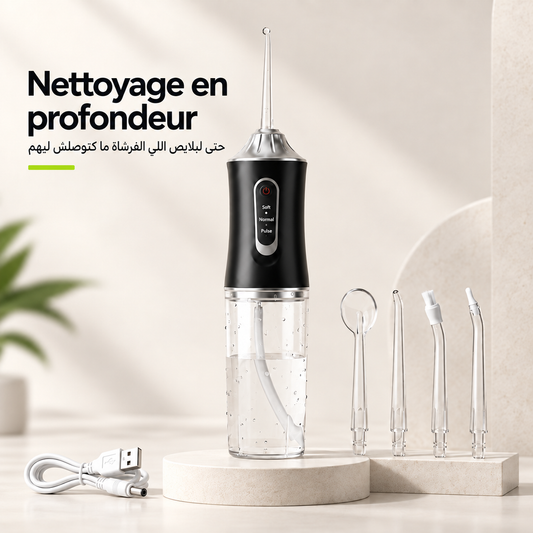 Hydropulseur dentaire sans fil ChezAtlas — nettoyage en profondeur